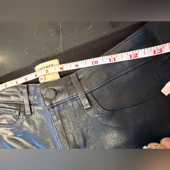 L’Agence Ginny High-Waisted Coated Jeans with Back Gold Zipper Detail NEW - Picture 16 of 16